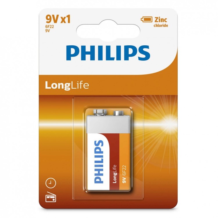 Baterie 9V Philips ZC longlife Blok 
